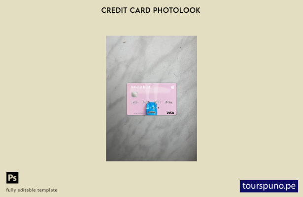 listo para imprimir plantilla frontal de aspecto fotográfico de tarjeta visa Ang